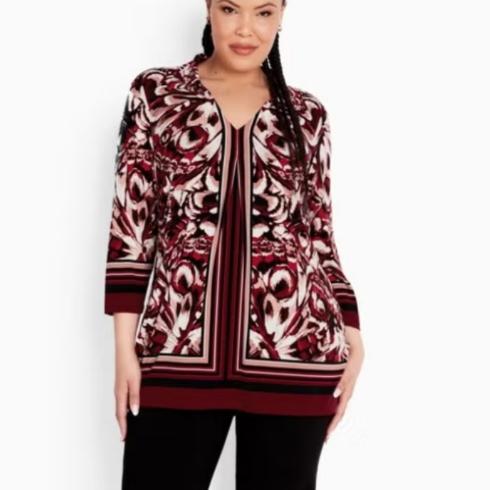 Avenue StudioMarni Placement Top Stylish Multicolor Patterned  Size 22/24 NWT